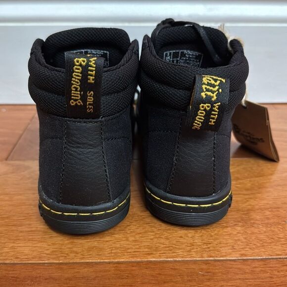 NWOB Dr. Martens Black Canvas Boots with Yellow Stitching size 5 - Picture 2 of 8